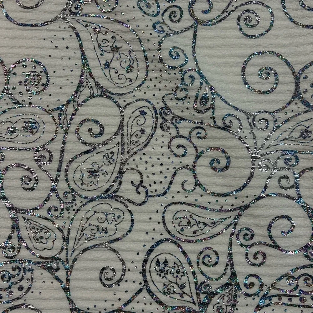 LuLaRoe Elegant Silver Patterned Women's Cassie Pencil Skirt - Picture 2 of 7